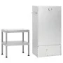 Horno ahumador de barbacoa con mesa acero galvanizado de vidaXL, Barbacoas - Ref: Foro24-3187618, Precio: 183,88 €, Descuento: %