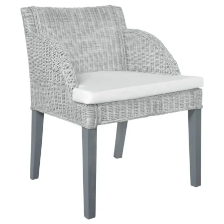 Dining chair with gray natural rattan cushion by vidaXL, dining chairs - Ref: Foro24-325485, Price: 109,69 €, Discount: %