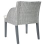 Silla de comedor con cojín ratán natural gris de vidaXL, Sillas de comedor - Ref: Foro24-325485, Precio: 111,10 €, Descuento: %