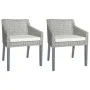 Sillas de comedor con cojines 2 unidades ratán natural gris de vidaXL, Sillas de comedor - Ref: Foro24-325494, Precio: 185,81...