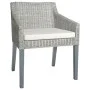 Sillas de comedor con cojines 2 unidades ratán natural gris de vidaXL, Sillas de comedor - Ref: Foro24-325494, Precio: 185,81...