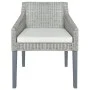 Sillas de comedor con cojines 2 unidades ratán natural gris de vidaXL, Sillas de comedor - Ref: Foro24-325494, Precio: 185,81...