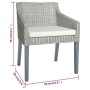 Esszimmerstühle mit Kissen, 2 Einheiten, graues Naturrattan von vidaXL, Essstühle - Ref: Foro24-325494, Preis: 188,03 €, Raba...