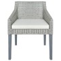 Dining chair with gray natural rattan cushion by vidaXL, dining chairs - Ref: Foro24-325491, Price: 116,24 €, Discount: %