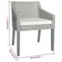 Dining chair with gray natural rattan cushion by vidaXL, dining chairs - Ref: Foro24-325491, Price: 114,71 €, Discount: %