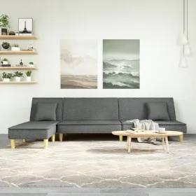 L-förmiges Schlafsofa aus dunkelgrauem Stoff, 255 x 140 x 70 cm von vidaXL, Sofas - Ref: Foro24-3157248, Preis: 396,42 €, Rab...