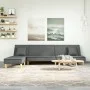 L-shaped sofa bed dark gray fabric 255x140x70 cm by vidaXL, Sofas - Ref: Foro24-3157248, Price: 396,42 €, Discount: %
