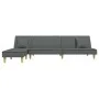 L-shaped sofa bed dark gray fabric 255x140x70 cm by vidaXL, Sofas - Ref: Foro24-3157248, Price: 396,42 €, Discount: %