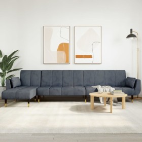 Sofá cama en forma de L terciopelo gris oscuro 275x140x70 cm de vidaXL, Sofás - Ref: Foro24-3157207, Precio: 462,29 €, Descue...