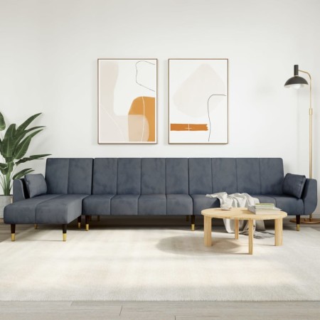 L-shaped sofa bed dark gray velvet 275x140x70 cm by vidaXL, Sofas - Ref: Foro24-3157207, Price: 462,29 €, Discount: %