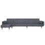 L-förmiges Schlafsofa aus dunkelgrauem Samt, 275 x 140 x 70 cm von vidaXL, Sofas - Ref: Foro24-3157207, Preis: 464,29 €, Raba...