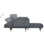 L-förmiges Schlafsofa aus dunkelgrauem Samt, 275 x 140 x 70 cm von vidaXL, Sofas - Ref: Foro24-3157207, Preis: 464,29 €, Raba...