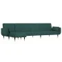 Sofá cama en forma de L terciopelo verde oscuro 275x140x70 cm de vidaXL, Sofás - Ref: Foro24-3157208, Precio: 483,38 €, Descu...