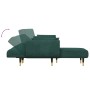 L-förmiges Schlafsofa aus dunkelgrünem Samt, 275 x 140 x 70 cm von vidaXL, Sofas - Ref: Foro24-3157208, Preis: 484,08 €, Raba...