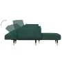Sofá cama en forma de L terciopelo verde oscuro 275x140x70 cm de vidaXL, Sofás - Ref: Foro24-3157208, Precio: 483,38 €, Descu...