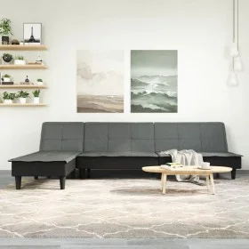 L-förmiges Schlafsofa aus dunkelgrauem Stoff, 255 x 140 x 70 cm von vidaXL, Sofas - Ref: Foro24-3157257, Preis: 383,16 €, Rab...