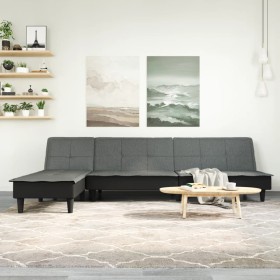L-shaped sofa bed dark gray fabric 255x140x70 cm by vidaXL, Sofas - Ref: Foro24-3157257, Price: 389,87 €, Discount: %