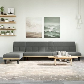 L-shaped sofa bed dark gray fabric 255x140x70 cm by vidaXL, Sofas - Ref: Foro24-3157227, Price: 410,47 €, Discount: %