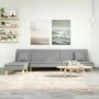 L-shaped sofa bed light gray fabric 255x140x70 cm by vidaXL, Sofas - Ref: Foro24-3157247, Price: 395,85 €, Discount: %