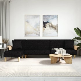 L-shaped black fabric sofa bed 279x140x70 cm by vidaXL, Sofas - Ref: Foro24-3157213, Price: 372,23 €, Discount: %