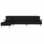 L-shaped black fabric sofa bed 279x140x70 cm by vidaXL, Sofas - Ref: Foro24-3157213, Price: 449,19 €, Discount: %
