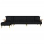 Sofá cama en forma de L tela negro 279x140x70 cm de vidaXL, Sofás - Ref: Foro24-3157213, Precio: 372,08 €