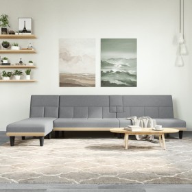 L-förmiges Schlafsofa hellgrauer Stoff 255x140x70 cm von vidaXL, Sofas - Ref: Foro24-3157226, Preis: 418,71 €, Rabatt: %