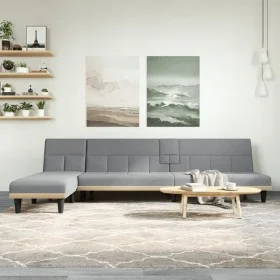 L-shaped light gray fabric sofa bed 255x140x70 cm by vidaXL, Sofas - Ref: Foro24-3157226, Price: 428,15 €, Discount: %