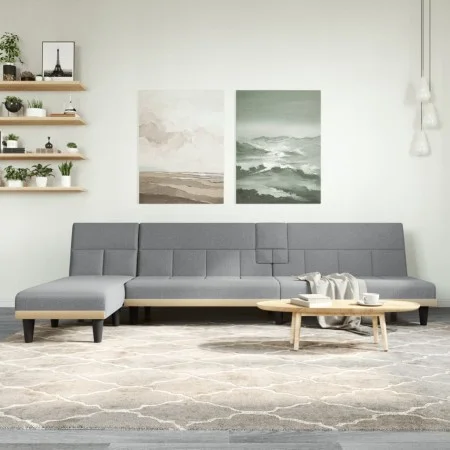L-shaped light gray fabric sofa bed 255x140x70 cm by vidaXL, Sofas - Ref: Foro24-3157226, Price: 428,15 €, Discount: %