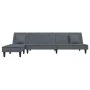 L-förmiges Schlafsofa aus dunkelgrauem Samt, 255 x 140 x 70 cm von vidaXL, Sofas - Ref: Foro24-3157252, Preis: 410,42 €, Raba...