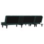 Sofá cama en forma de L terciopelo verde oscuro 255x140x70 cm