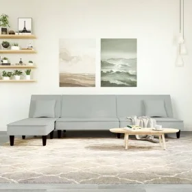 L-förmiges Schlafsofa hellgrauer Samt 255x140x70 cm von vidaXL, Sofas - Ref: Foro24-3157251, Preis: 398,21 €, Rabatt: %