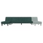 Sofá cama en forma de L terciopelo verde oscuro 255x140x70 cm