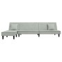 L-shaped light gray velvet sofa bed 255x140x70 cm by vidaXL, Sofas - Ref: Foro24-3157251, Price: 381,61 €, Discount: %