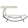 Outdoor-Liege mit cremeweißem Baldachin und Kissen von vidaXL, Liegen - Ref: Foro24-48077, Preis: 91,78 €, Rabatt: %