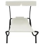 Outdoor-Liege mit cremeweißem Baldachin und Kissen von vidaXL, Liegen - Ref: Foro24-48077, Preis: 91,78 €, Rabatt: %