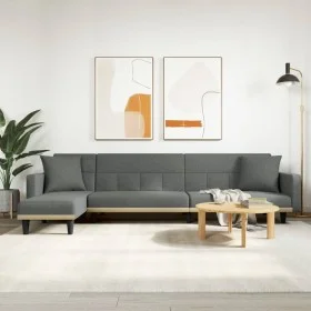 L-shaped sofa bed dark gray fabric 275x140x70 cm by vidaXL, Sofas - Ref: Foro24-3157233, Price: 441,35 €, Discount: %