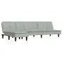 L-förmiges Schlafsofa aus hellgrauem Samt, 255 x 140 x 70 cm von vidaXL, Sofas - Ref: Foro24-3157260, Preis: 430,87 €, Rabatt: %