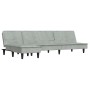 L-förmiges Schlafsofa aus hellgrauem Samt, 255 x 140 x 70 cm von vidaXL, Sofas - Ref: Foro24-3157260, Preis: 406,69 €, Rabatt: %