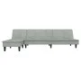 L-förmiges Schlafsofa aus hellgrauem Samt, 255 x 140 x 70 cm von vidaXL, Sofas - Ref: Foro24-3157260, Preis: 430,87 €, Rabatt: %