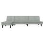 L-förmiges Schlafsofa aus hellgrauem Samt, 255 x 140 x 70 cm von vidaXL, Sofas - Ref: Foro24-3157260, Preis: 406,69 €, Rabatt: %