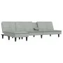 L-förmiges Schlafsofa aus hellgrauem Samt, 255 x 140 x 70 cm von vidaXL, Sofas - Ref: Foro24-3157260, Preis: 430,87 €, Rabatt: %