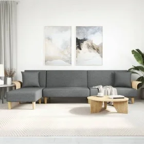 L-shaped sofa bed dark gray fabric 279x140x70 cm by vidaXL, Sofas - Ref: Foro24-3157212, Price: 458,25 €, Discount: %