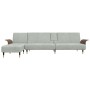 L-förmiges Schlafsofa aus hellgrauem Samt, 279 x 140 x 70 cm von vidaXL, Sofas - Ref: Foro24-3157215, Preis: 497,59 €, Rabatt: %