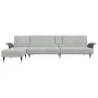 L-shaped sofa bed light gray velvet 279x140x70 cm by vidaXL, Sofas - Ref: Foro24-3157215, Price: 482,43 €, Discount: %