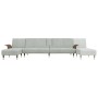 L-förmiges Schlafsofa aus hellgrauem Samt, 279 x 140 x 70 cm von vidaXL, Sofas - Ref: Foro24-3157215, Preis: 497,59 €, Rabatt: %