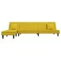 Sofá cama en forma de L terciopelo amarillo 255x140x70 cm de vidaXL, Sofás - Ref: Foro24-3157255, Precio: 373,25 €, Descuento: %