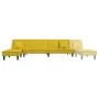 Sofá cama en forma de L terciopelo amarillo 255x140x70 cm de vidaXL, Sofás - Ref: Foro24-3157255, Precio: 373,25 €, Descuento: %