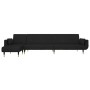Sofá cama en forma de L terciopelo negro 275x140x70 cm by vidaXL, Sofas - Ref: Foro24-3157209, Price: 498,30 €, Discount: %