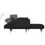 Sofá cama en forma de L terciopelo negro 275x140x70 cm by vidaXL, Sofas - Ref: Foro24-3157209, Price: 498,30 €, Discount: %